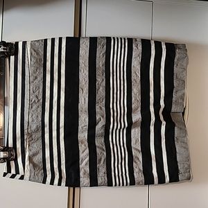 Gray white and black striped banana republic pencil skirt